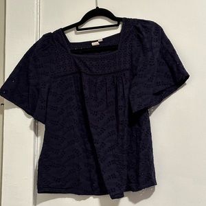 Gap - Navy Shirt Peasant Top  - M